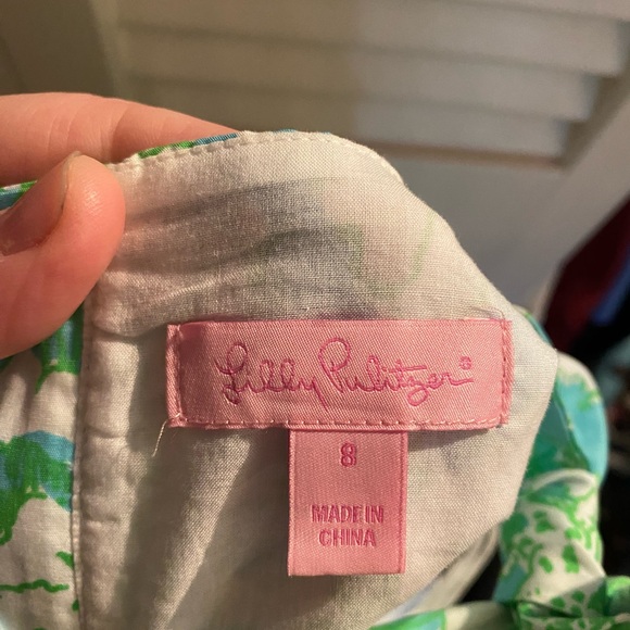 NWOT Lilly Pulitzer McCallum Limede It's A Zoo Tie Back Dress Size 8 - Picture 7 of 8